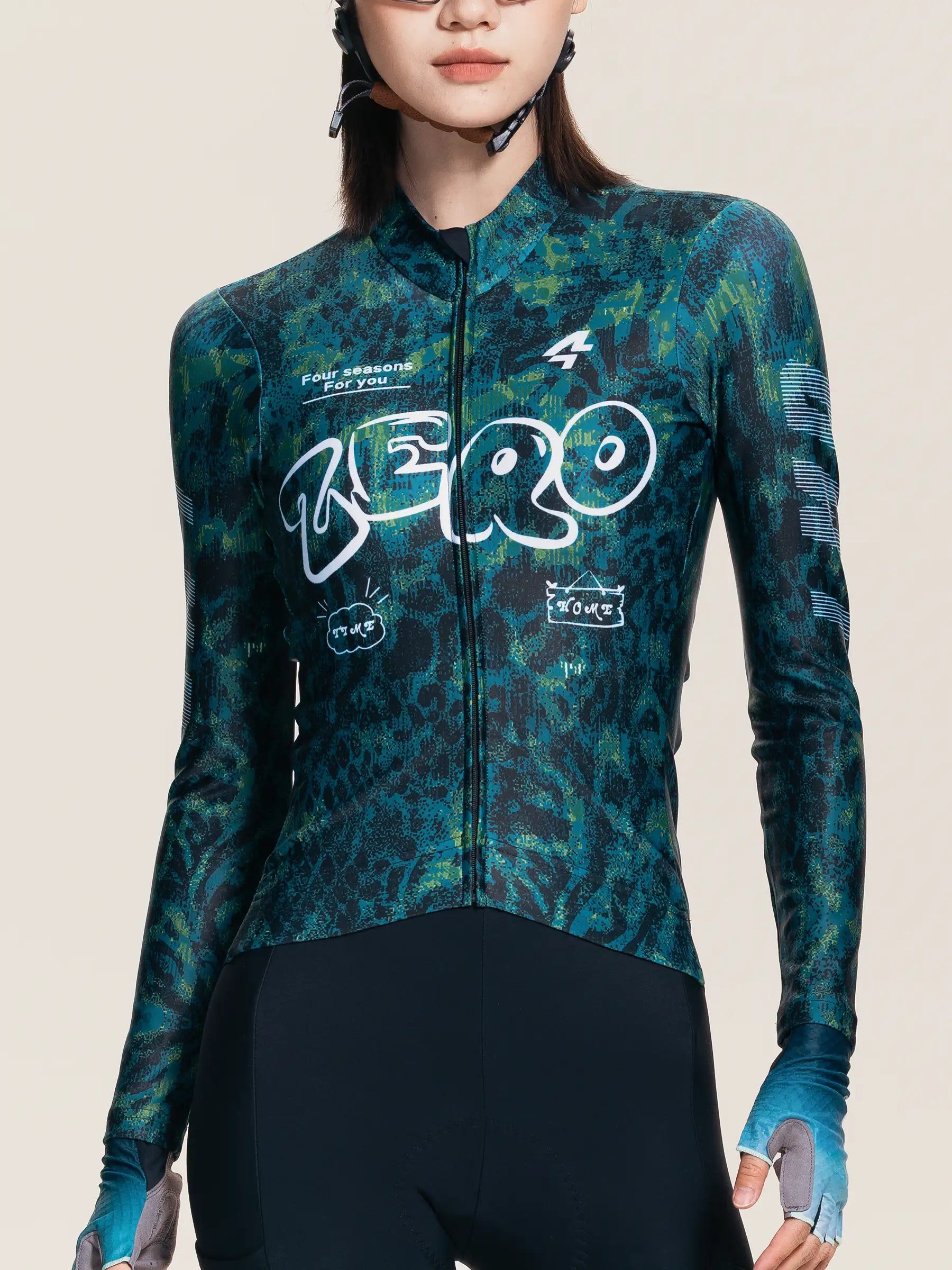 Long sleeve green Midweight Jersey