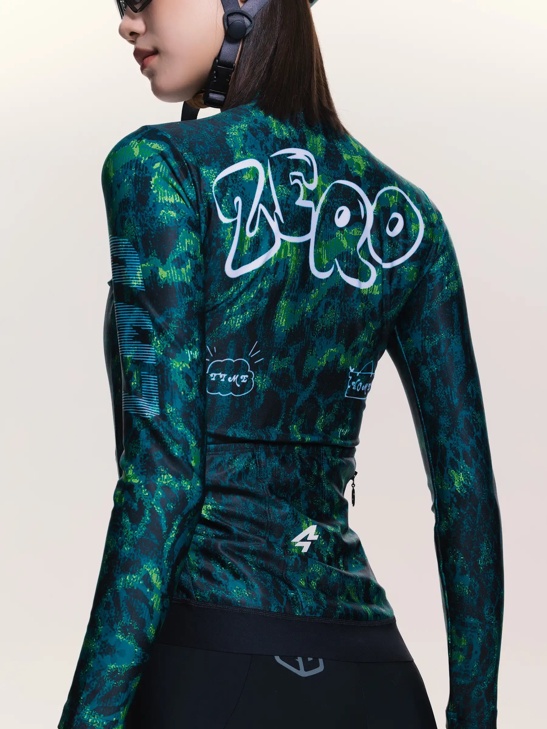 Long sleeve green Midweight Jersey